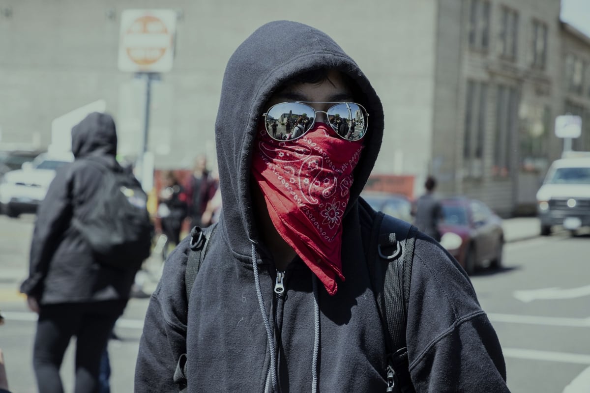 Image result for masked antifa members images