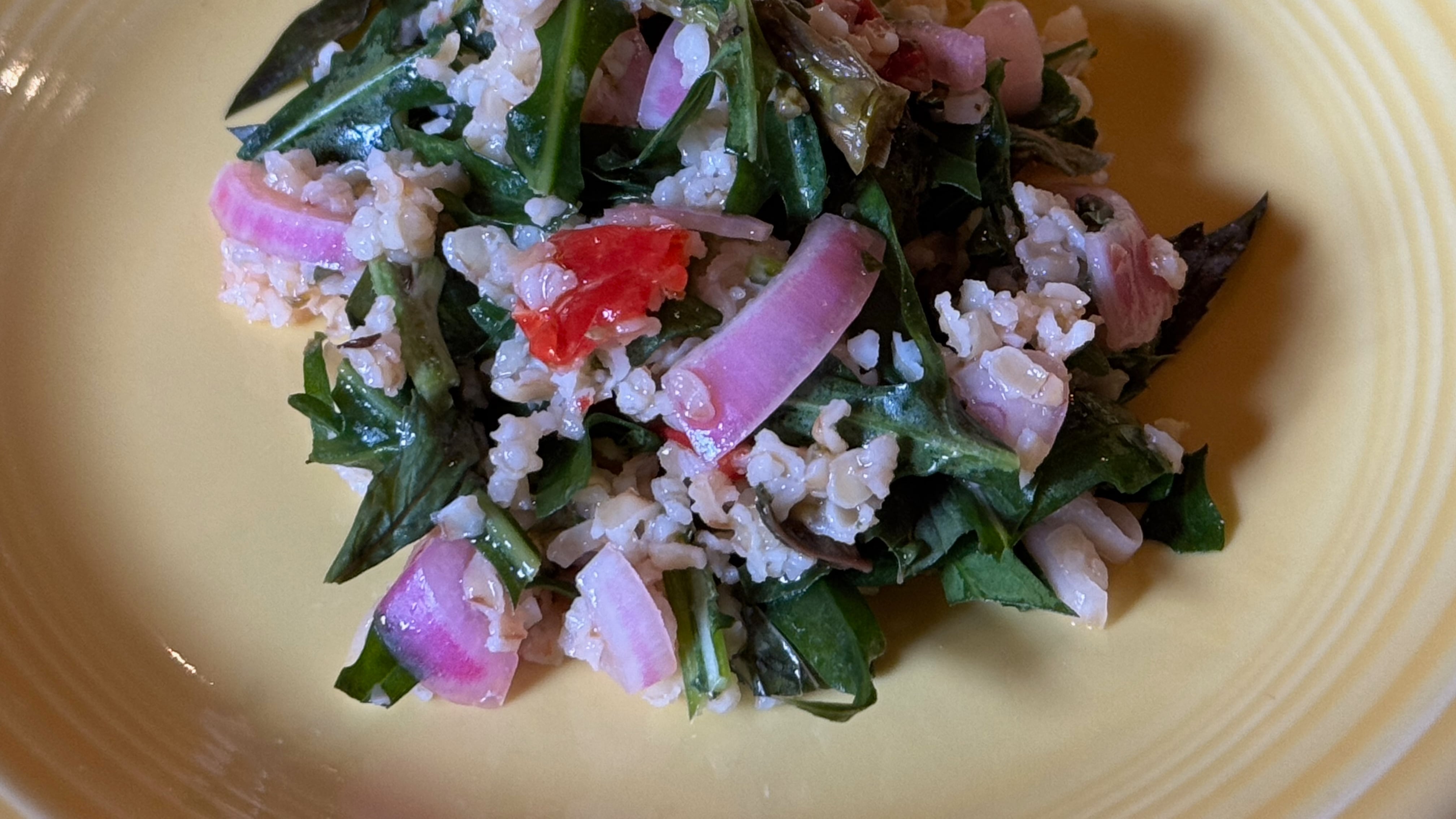 Bulgur Wheat with Arugula, Mint, and Mama Lil’s Peppers