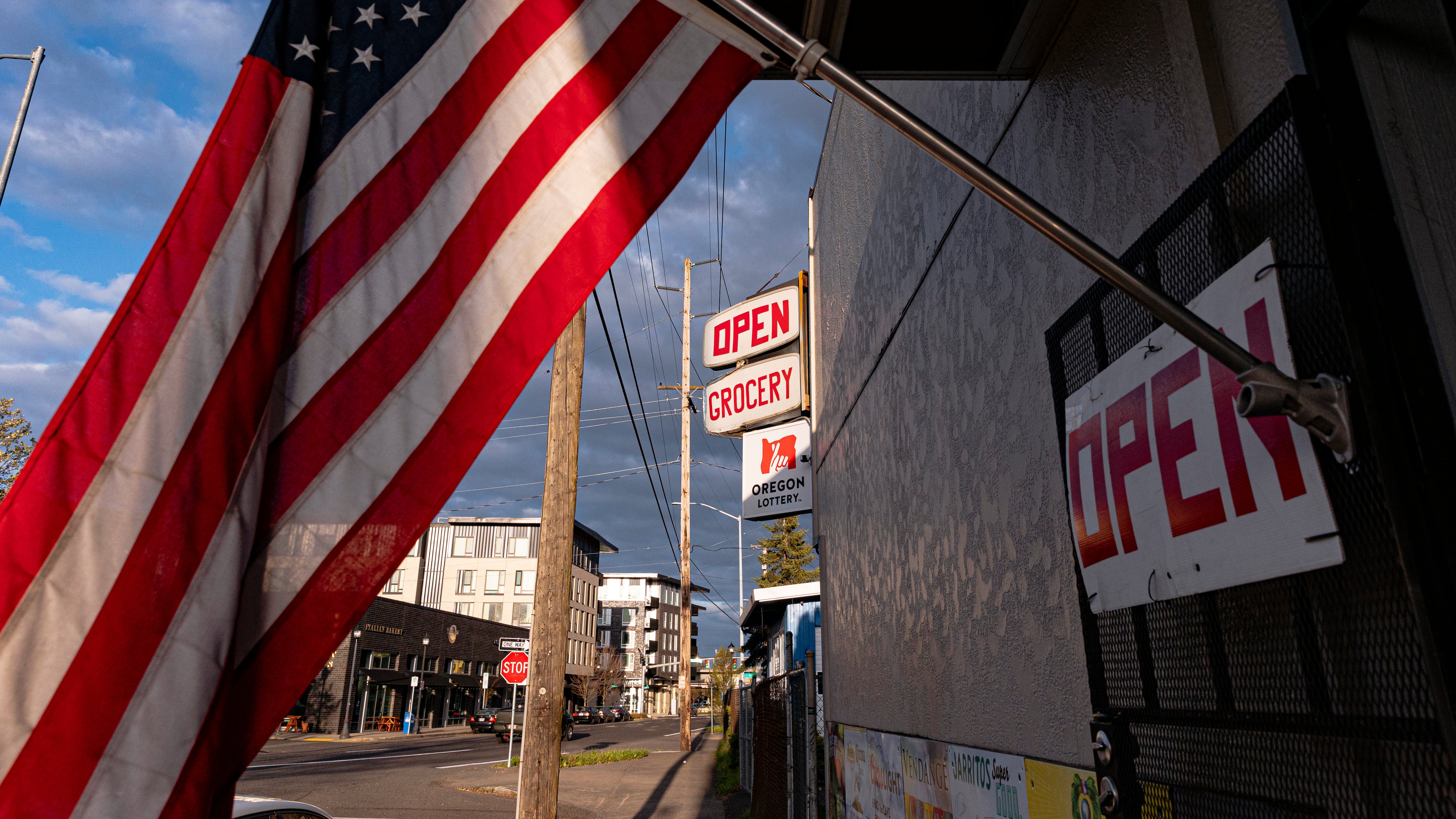 An American flag in Lents