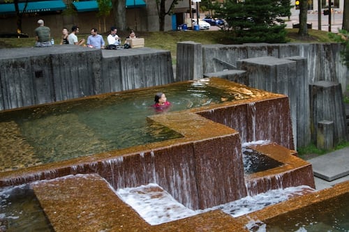 Keller Fountain Flows Again After More Than a Year of Repairs