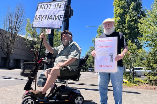 Residents of Holladay Park Plaza Hold Weekly Trump Protest on the Eastside