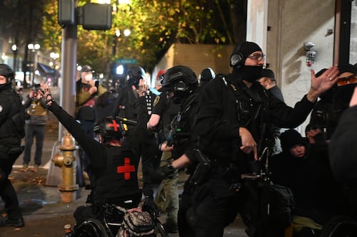 Portland Crowd Eggs Justice Center, Clashes With Sheriff’s Deputies After Kyle Rittenhouse Verdict