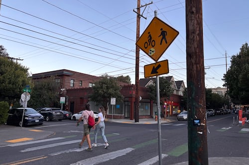 What Is the Law Regarding Pedestrian Crossing Signs That Also Have a Bicycle Image?